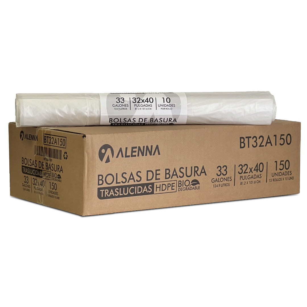 Bolsas de Basura Transparentes 32x40 - 33 Galones (150 unidades) [P-010]