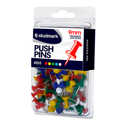 PUSH PINS DE COLORES STUDMARK (100 PZAS)