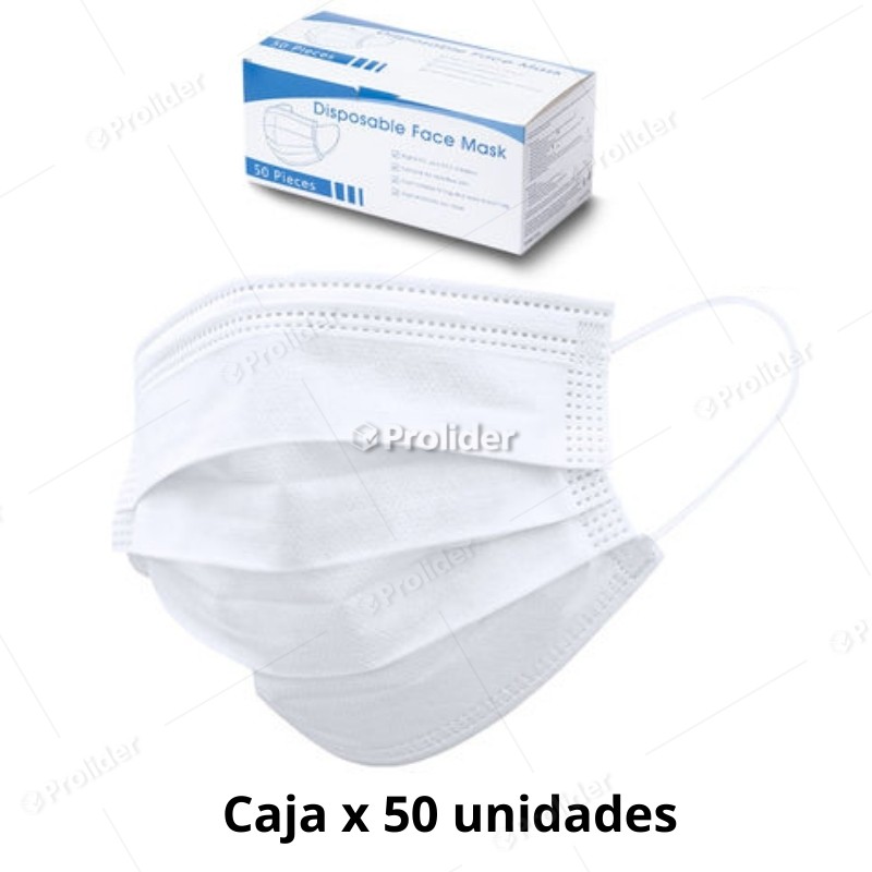 Mascarillas 3 capas (Caja x 50 Unid)
