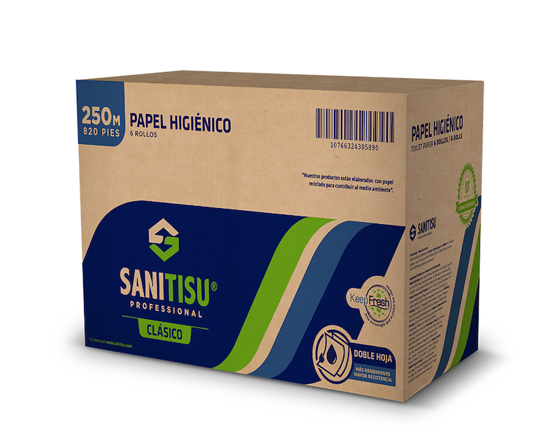 Papel Higiénico Sanitisu /jumbo roll 6x250mts doble hoja