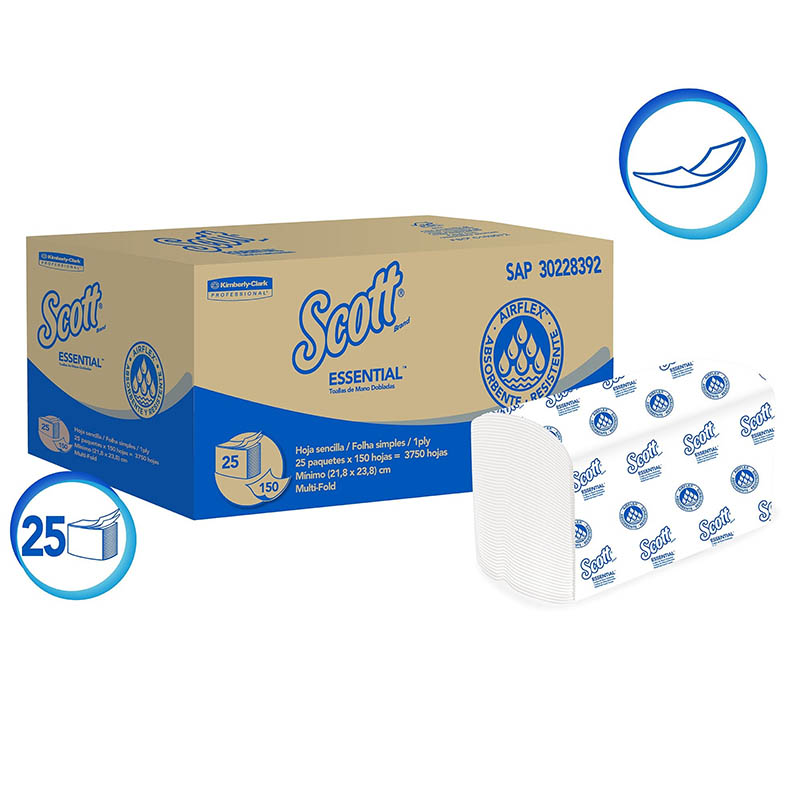 Papel Toalla Scott Interfoliado 25x150 hojas