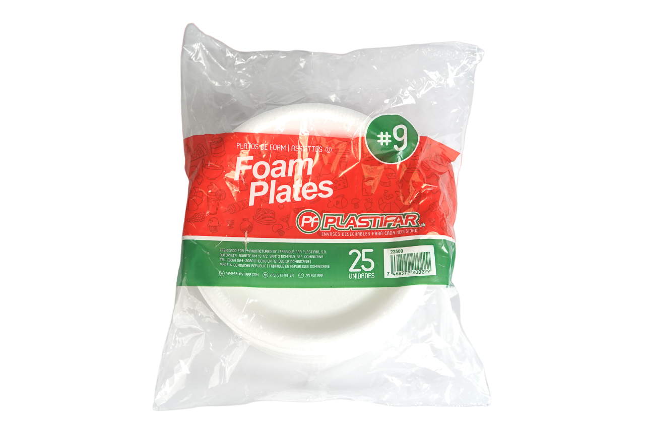 Plato foam #9 500 unidades