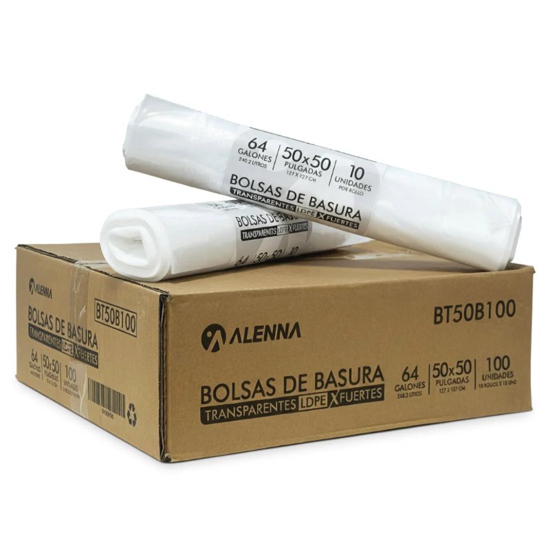 MT / BOLSAS TRANS 50X50 - 10 ROLLOS DE 10 UNIDADES - 100 UNIDADES