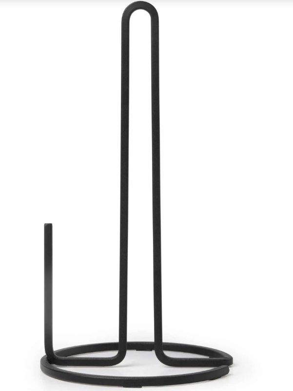 Porta Papel Toalla Negro De Metal Con Asa Y Barra De Corte Para Mesa [P-765]